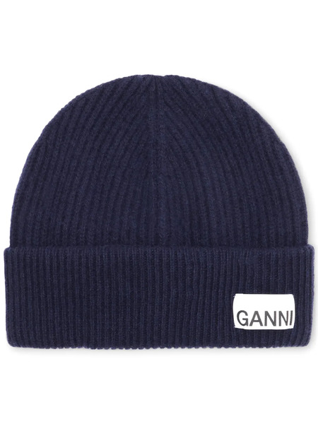  Ganni Ribbed-knit Beanie - Blue 