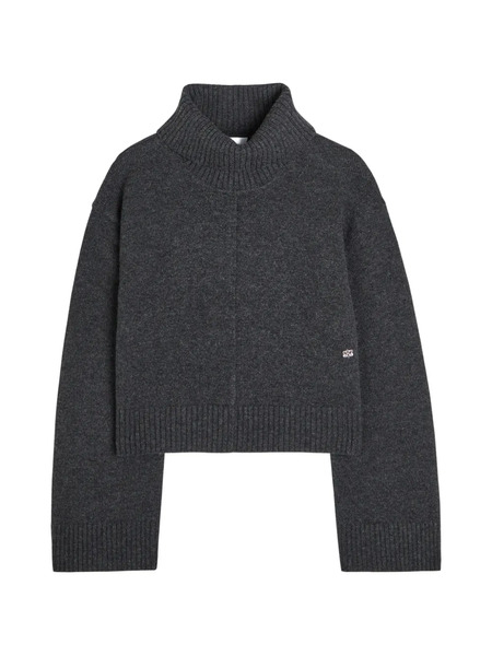  Ganni Roll-neck Wool Sweater - Grey 