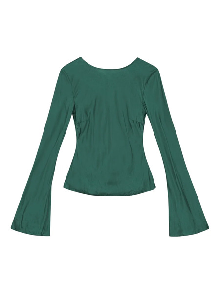  Ganni Satin Blouse - Green 