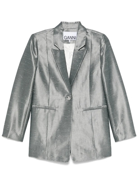  Ganni Shantung Blazer - Grey 