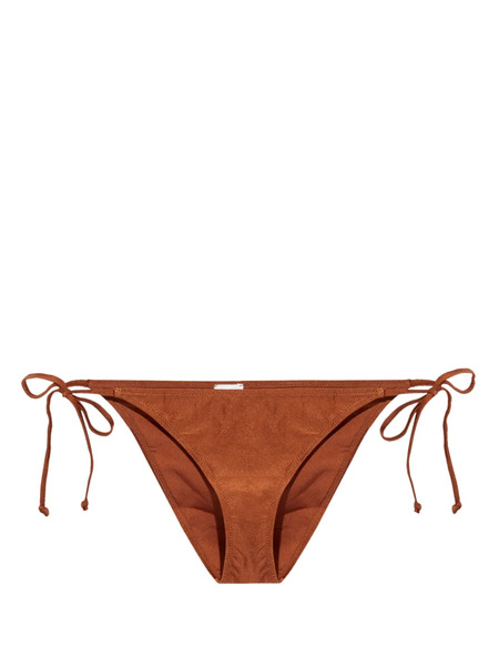  Ganni Side-tie Bikini Bottoms - Brown 