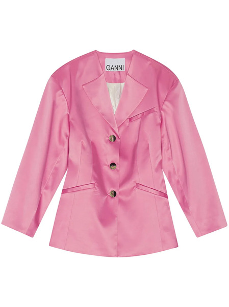  Ganni Single-breasted Blazer - Pink 