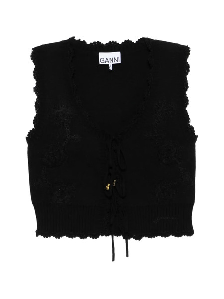  Ganni Sleeveless Vest - Black 