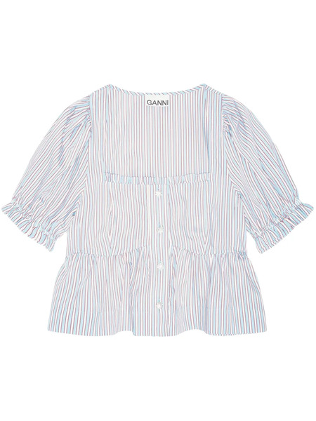  Ganni Striped Blouse - White 