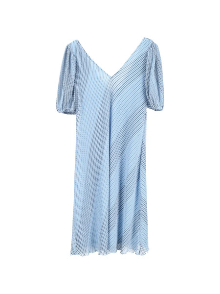  Ganni Striped-pattern Midi Dress - Blue 