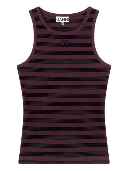  Ganni Striped Tank Top - Brown 
