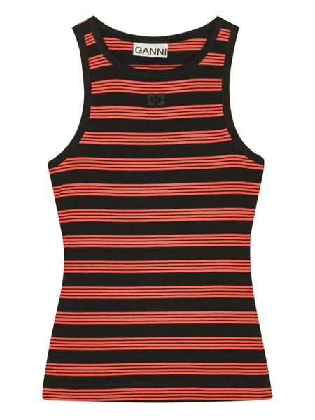  Ganni Striped Tank Top - Orange 