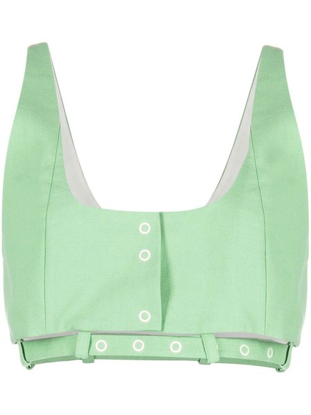 Ganni Suiting Crop Top - Green 