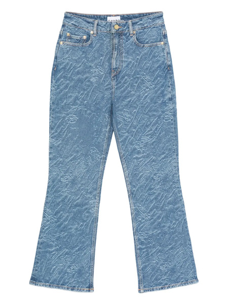  Ganni Textured Five-pocket Jeans - Blue 