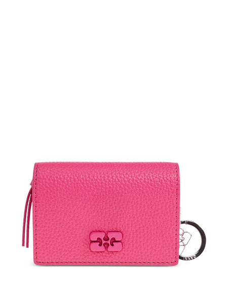  Ganni Textured Logo Keyring - Pink 