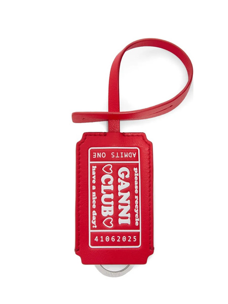  Ganni Ticket-motif Keyring - Red 