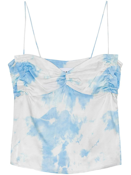  Ganni Tie-dye Satin Top - Blue 