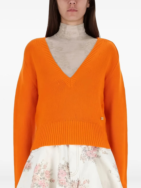  Ganni V-neck Cashmere Pullover - Orange 