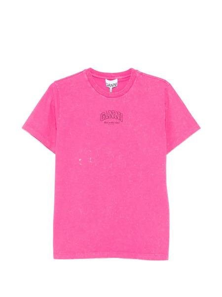  Ganni Washed Effect T-shirt - Pink 