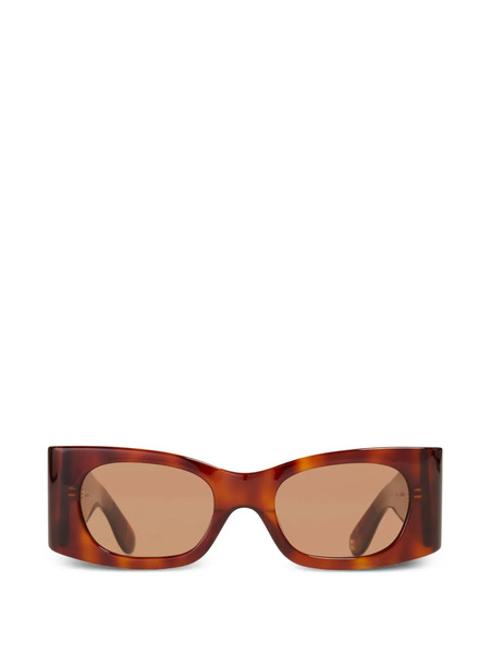  Ganni X Ace & Tate Kayla Rectangle-frame Sunglasses - Brown 