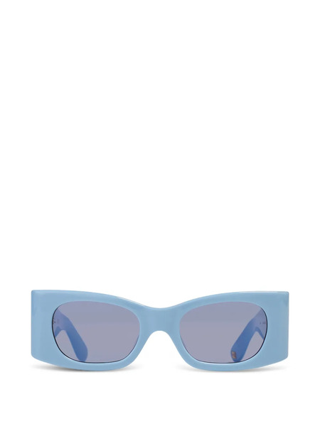  Ganni X Ace & Tate Kayla Rectangle Sunglasses - Blue 