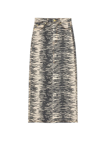  Ganni Zebra-print Maxi Skirt - Neutrals 