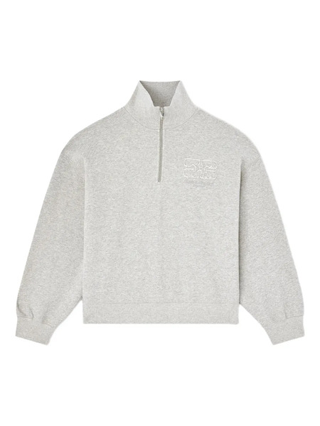  Ganni Zip Sweatshirt - Grey 
