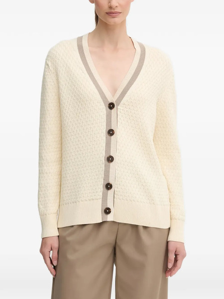  Gant Button V-neck Cardigan - Neutrals 