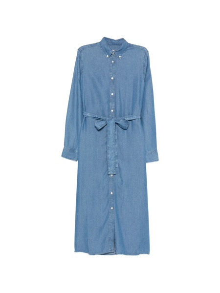 Gant Buttoned Belted Midi Dress - Blue 
