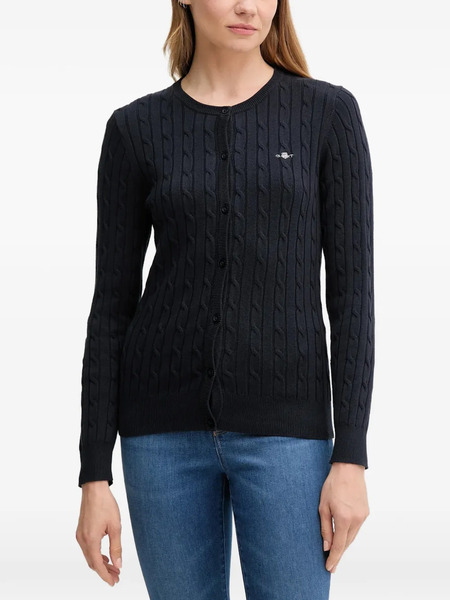  Gant Cable-knit Buttoned Cardigan - Blue 