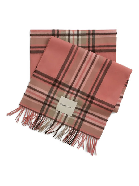  Gant Check-pattern Wool Scarf - Pink 