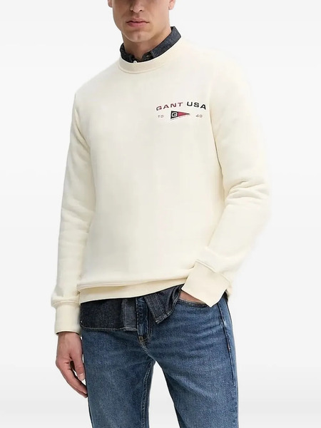  Gant Embroidered Logo Sweatshirt - Neutrals 