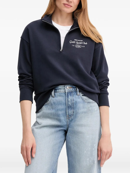  Gant Half-zip Embroidered Sweatshirt - Blue 