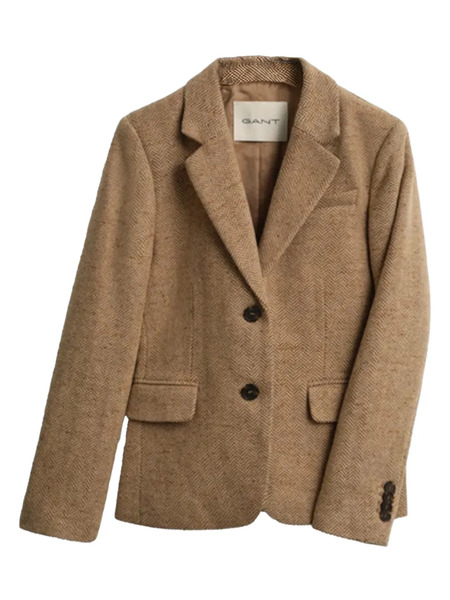  Gant Herringbone Blazer - Brown 
