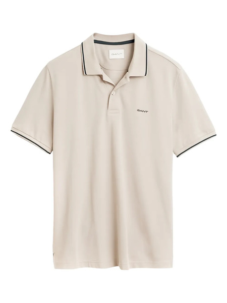  Gant Piped Polo Shirt - Neutrals 