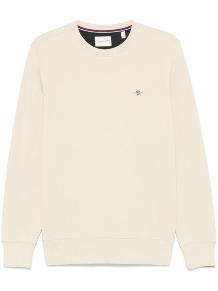  Gant Shield-motif Crew-neck Sweatshirt - Neutrals 
