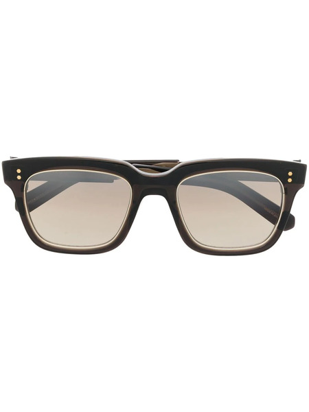  Garrett Leight Metallic-trim Rectangular-frame Sunglasses - Black 