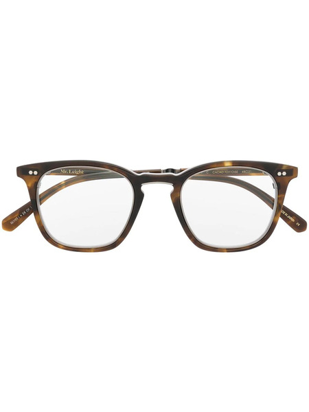  Garrett Leight Tortoiseshell Square-frame Glasses - Brown 
