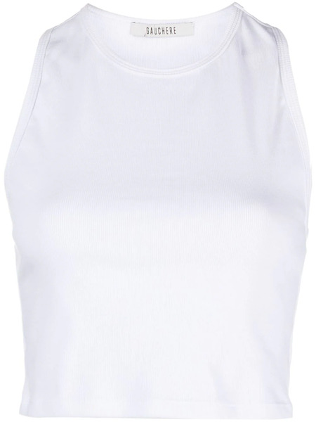  Gauchère Racerback Crop Top - White 