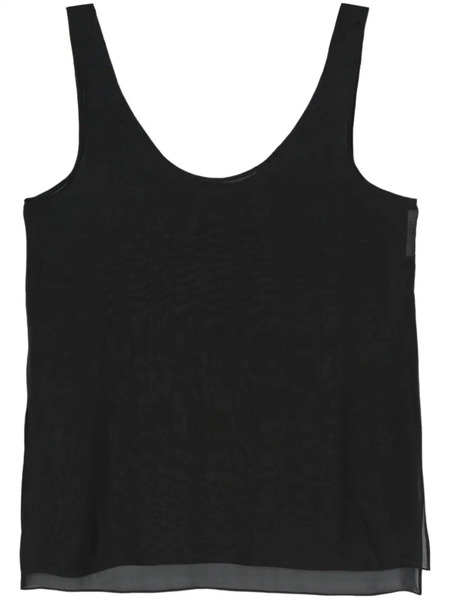  Gauchère Semi-sheer Silk Blouse - Black 