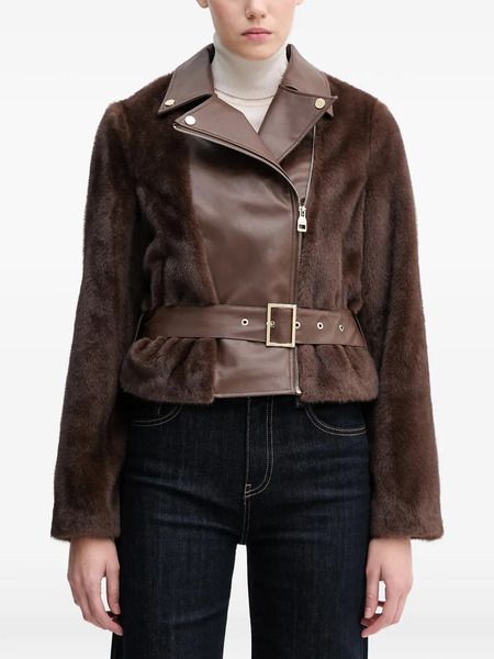  Gaudi Belted Zip-up Jacket - Brown 