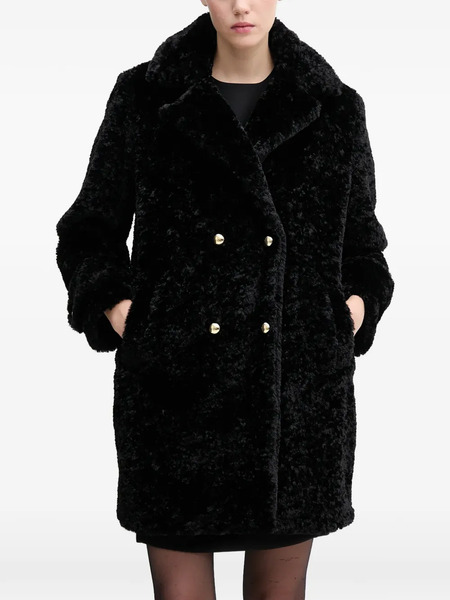  Gaudi Button-fastening Textured Coat - Black 