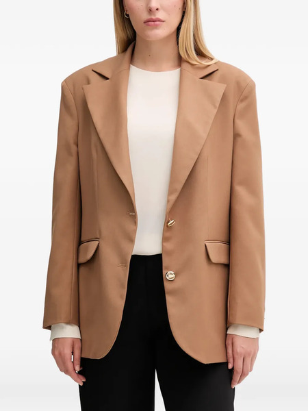  Gaudi Button Notched Blazer - Brown 