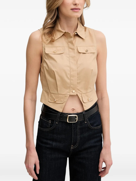  Gaudi Buttoned Sleeveless Top - Neutrals 