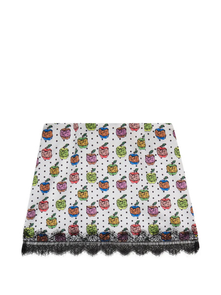  Gcds Apple-print Mini Skirt - White 
