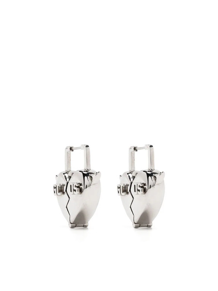  Gcds Broken-heart Drop Earrings - Silver 