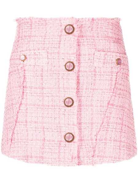  Gcds Button-up Tweed Miniskirt - Pink 