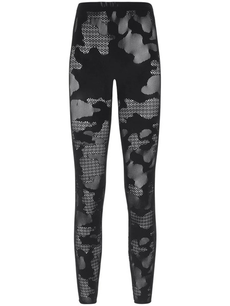  Gcds Camouflage-pattern Mesh Leggings - Black 