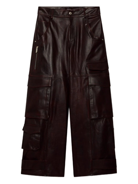  Gcds Cargo Leather Trousers - Red 