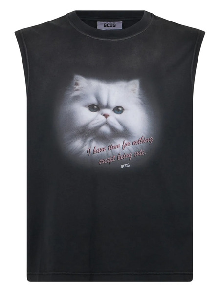  Gcds Cat Boxy Tank Top - Grey 