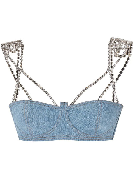  Gcds Chocker Denim Bra - Blue 