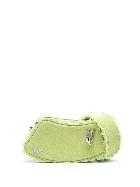  Gcds Comma Curved Denim Shoulder Bag - Green 