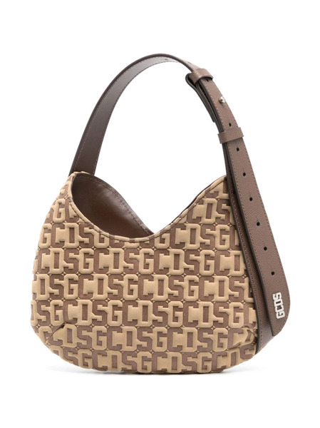  Gcds Comma Monogram-embossed Small Shoulder Bag - Brown 