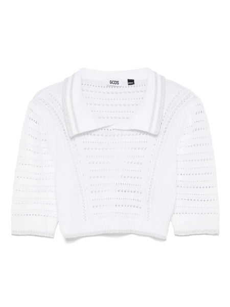  Gcds Cropped Polo Top - White 