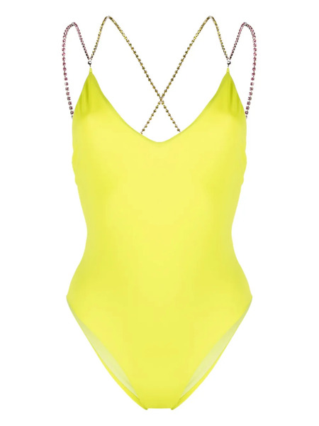  Gcds Crystal-strap Swimsuit - Green 